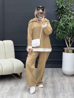 مانتو شلوار جلو بسته یقه دار کد 4648 - تصویر 5