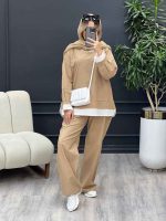 مانتو شلوار جلو بسته یقه دار کد 4593 - تصویر 6