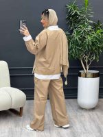 مانتو شلوار جلو بسته یقه دار کد 4593 - تصویر 12