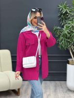 مانتو لینن چهار جیب برش دار کد 4597 - تصویر 15