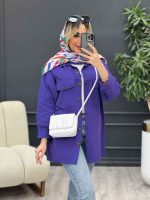مانتو لینن چهار جیب برش دار کد 4597 - تصویر 11