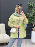 مانتو لینن چهار جیب برش دار کد 4597 - تصویر 2