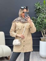 مانتو لینن چهار جیب برش دار کد 4597 - تصویر 5