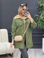 مانتو لینن چهار جیب برش دار کد 4597 - تصویر 16