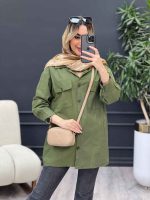 مانتو لینن چهار جیب برش دار کد 4597 - تصویر 4
