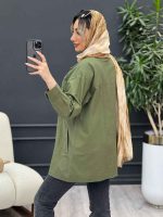 مانتو لینن چهار جیب برش دار کد 4597 - تصویر 12