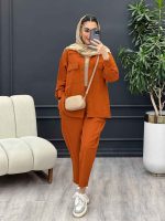 ست مانتو و شلوار آستین پاگن کد 4357 - تصویر 2