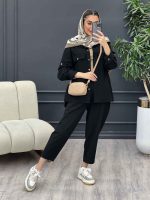 ست مانتو و شلوار آستین پاگن کد 4357 - تصویر 13