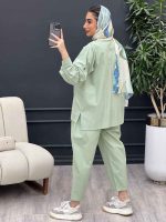 ست مانتو و شلوار آستین پاگن کد 4357 - تصویر 15