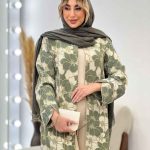 مانتو لمه دار طرح گل کد 4612