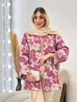 مانتو لمه دار طرح گل کد 4612 - تصویر 3