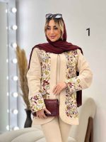 مانتو کتی لینن خرجه کاری هندی کد 4613 - تصویر 16