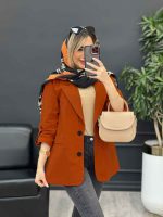 مانتو لینن دو دکمه جیب نما کد 4595 - تصویر 16