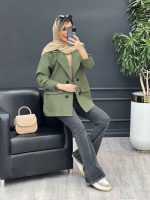 مانتو لینن چهاردکمه پشت پاگن کد 4596 - تصویر 9