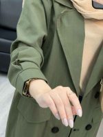 مانتو لینن چهاردکمه پشت پاگن کد 4596 - تصویر 6
