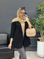 مانتو لینن دو دکمه جیب نما کد 4595 - تصویر 8