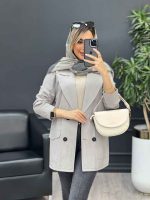مانتو لینن چهاردکمه پشت پاگن کد 4596 - تصویر 17