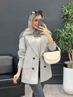 مانتو لینن چهاردکمه پشت پاگن کد 4596 - تصویر 4