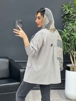 مانتو لینن چهاردکمه پشت پاگن کد 4596 - تصویر 13