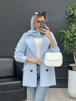 مانتو لینن چهاردکمه پشت پاگن کد 4596 - تصویر 3
