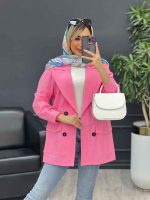 مانتو لینن چهاردکمه پشت پاگن کد 4596 - تصویر 2