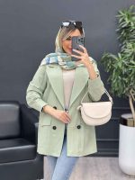 مانتو لینن چهاردکمه پشت پاگن کد 4596 - تصویر 8