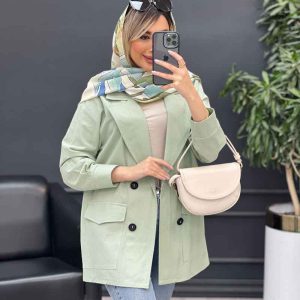 مانتو لینن چهاردکمه پشت پاگن کد 4596