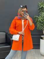 مانتو دکمه چوبی جیب نما کد 4482 - تصویر 30