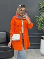 مانتو دکمه چوبی جیب نما کد 4482 - تصویر 29