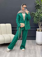 ست مانتو و شلوار لینن چهار دکمه کد 4598 - تصویر 5