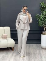 ست کت و شلوار یقه انگلیسی تک دکمه کد 4591 - تصویر 4
