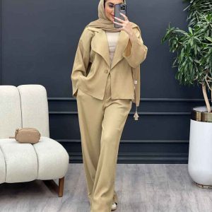 ست کت و شلوار یقه انگلیسی تک دکمه کد 4591