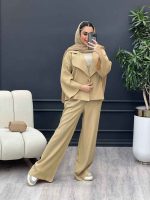 ست کت و شلوار یقه انگلیسی تک دکمه کد 4591 - تصویر 3