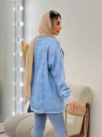 مانتو جین شش دکمه کد 4432 - تصویر 10