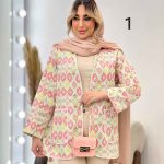 مانتو طرح دار نوار دوزی دو جیب کد 4625