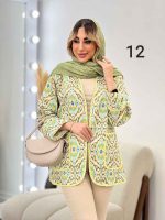مانتو طرح دار نوار دوزی دو جیب کد 4625 - تصویر 35