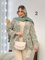 مانتو طرح دار نوار دوزی دو جیب کد 4625 - تصویر 8