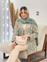 مانتو طرح دار نوار دوزی دو جیب کد 4625 - تصویر 20