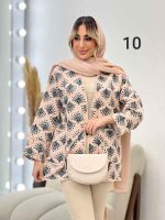 مانتو طرح دار نوار دوزی دو جیب کد 4625 - تصویر 13