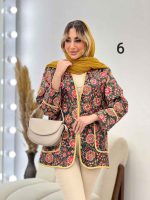مانتو طرح دار نوار دوزی دو جیب کد 4625 - تصویر 7