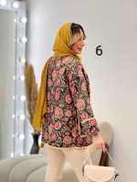 مانتو طرح دار نوار دوزی دو جیب کد 4625 - تصویر 18