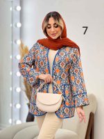 مانتو طرح دار نوار دوزی دو جیب کد 4625 - تصویر 6