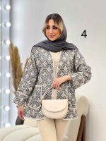 مانتو طرح دار نوار دوزی دو جیب کد 4625 - تصویر 5