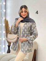 مانتو طرح دار نوار دوزی دو جیب کد 4625 - تصویر 16