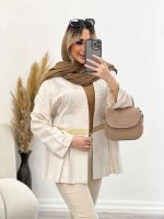 مانتو لینن جلو پیله کد 4626 - تصویر 2