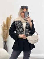 مانتو لینن جلو پیله کد 4626 - تصویر 7