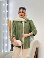 شومیز جلو دکمه آستین سه ربع کد 4600 - تصویر 2