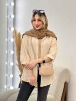 شومیز جلو دکمه آستین سه ربع کد 4600 - تصویر 3