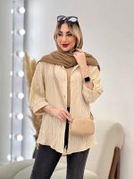 شومیز جلو دکمه آستین سه ربع کد 4600 - تصویر 10