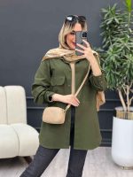 مانتو لینن رنگی دو جیب پاکتی کد 4624 - تصویر 4